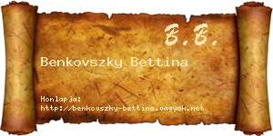 Benkovszky Bettina névjegykártya