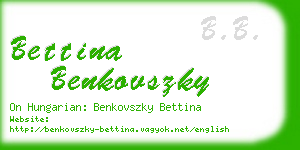 bettina benkovszky business card